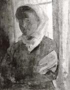 Young girl with a wihte scarf